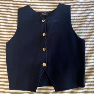 Navy Blue Vest with Gold Buttons